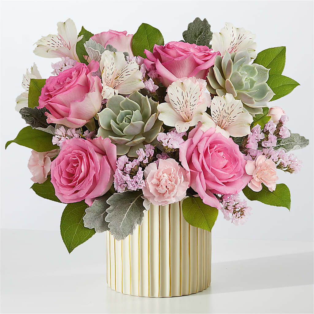 Dusty Rose Bouquet with Ivory Vase – Hy-vee, West Des Moines IA