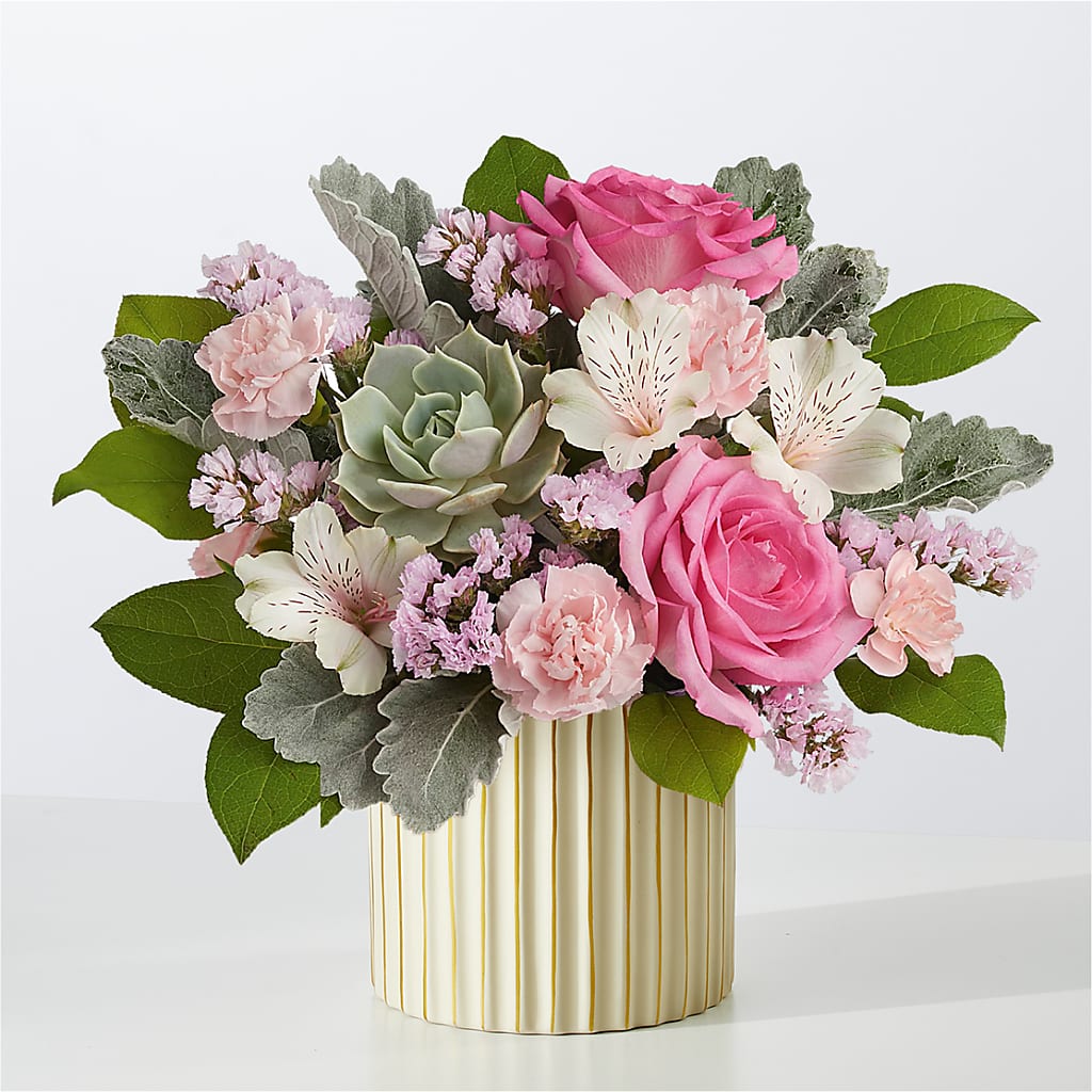 Dusty Rose Bouquet with Ivory Vase – Hy-vee, West Des Moines IA