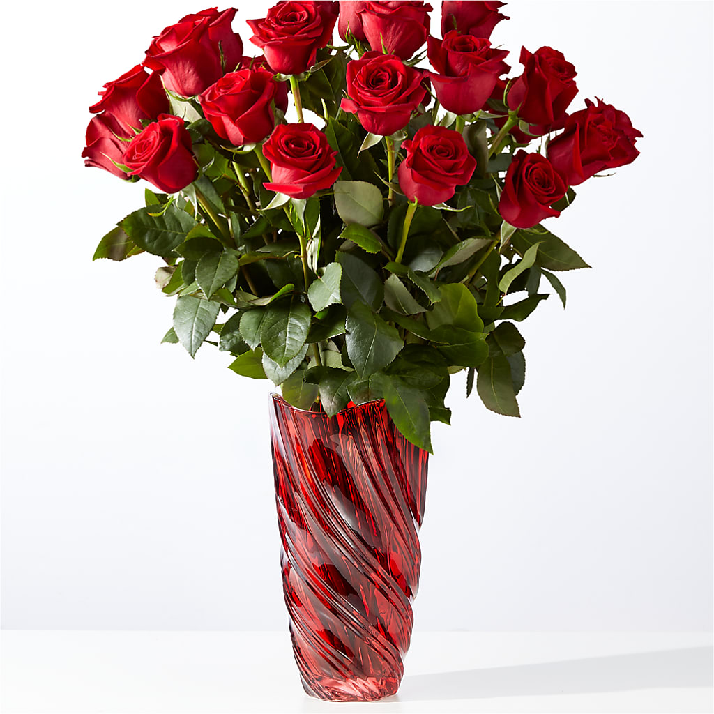 Classic Love Red Rose Bouquet with Luxe Swirl Vase – Hy-vee, West Des Moines IA
