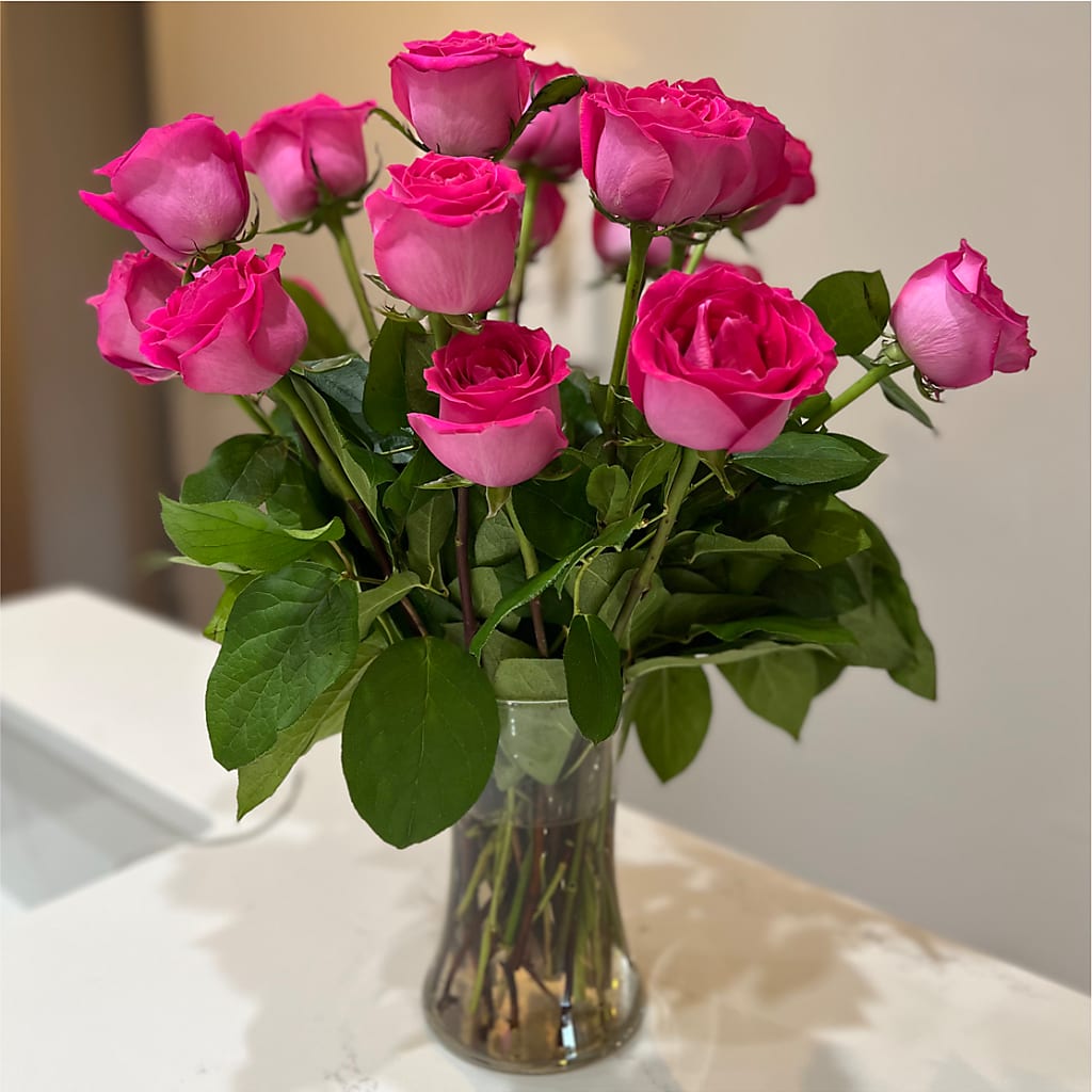 Long Stem Pink Rose Bouquet –  Hy-vee, West Des Moines IA