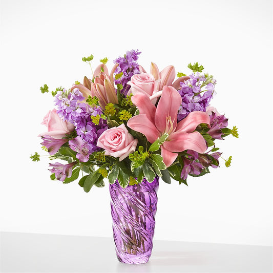 Precious Petals Bouquet with Luxe Swirl Vase –  Hy-vee, West Des Moines IA