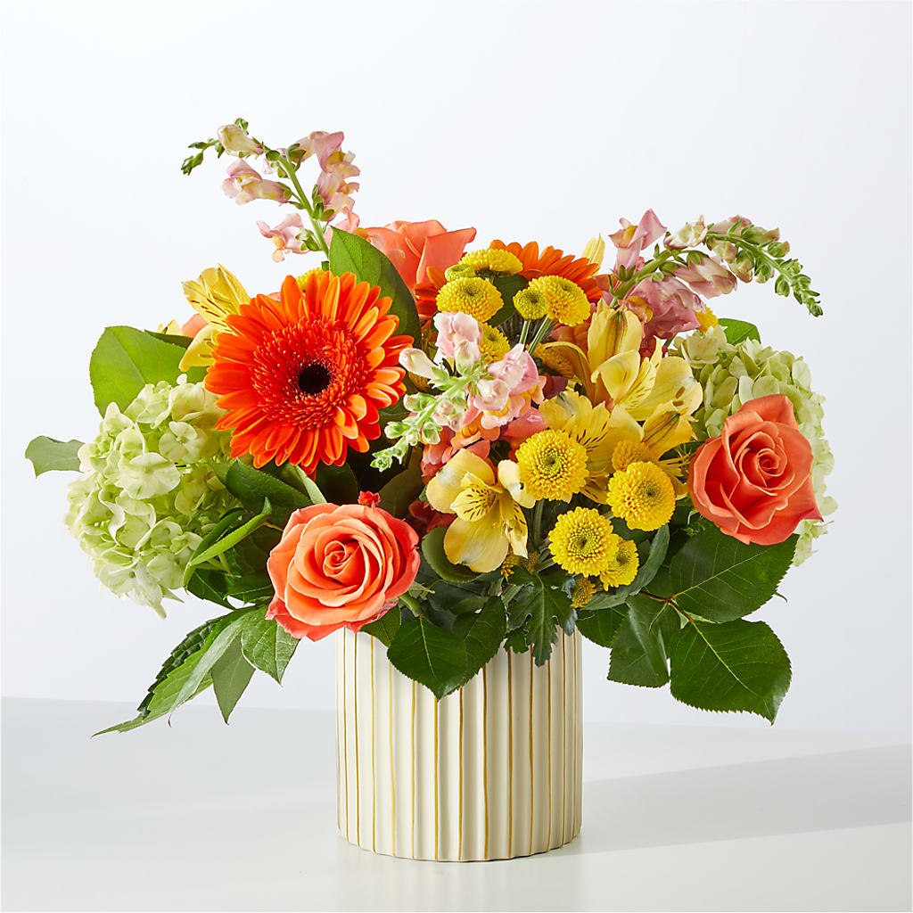 Autumn Sunshine Bouquet with Ivory Vase –  Hy-vee, West Des Moines IA