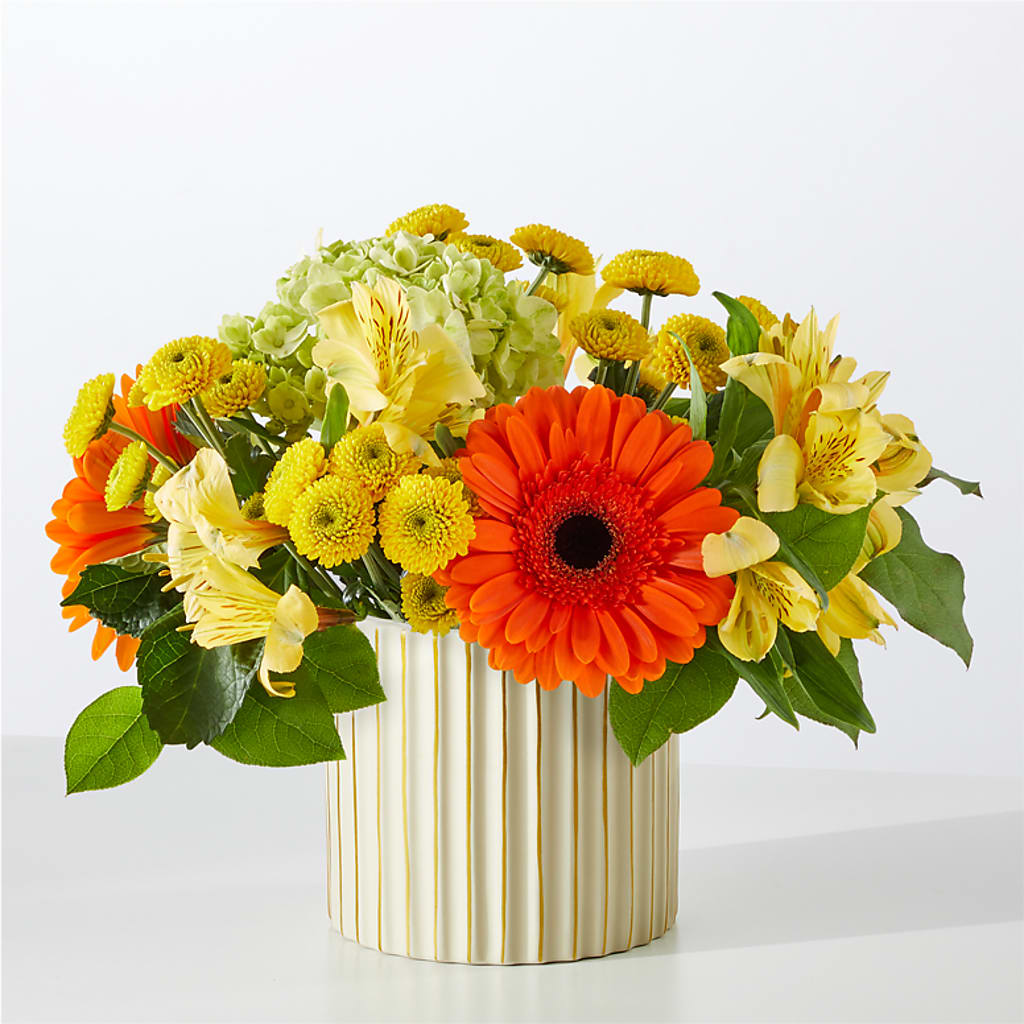 Autumn Sunshine Bouquet with Ivory Vase –  Hy-vee, West Des Moines IA